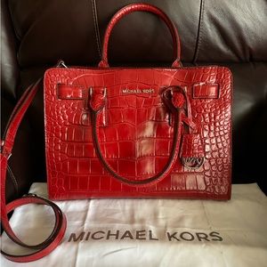 Michael Kors Red Leather Satchel